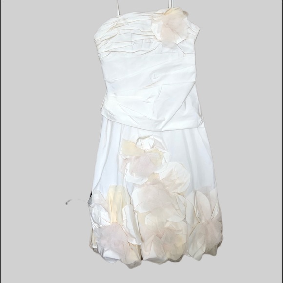 BCBG TULLE 3D Floral Short wedding Dress Bridal 2 - Picture 4 of 12